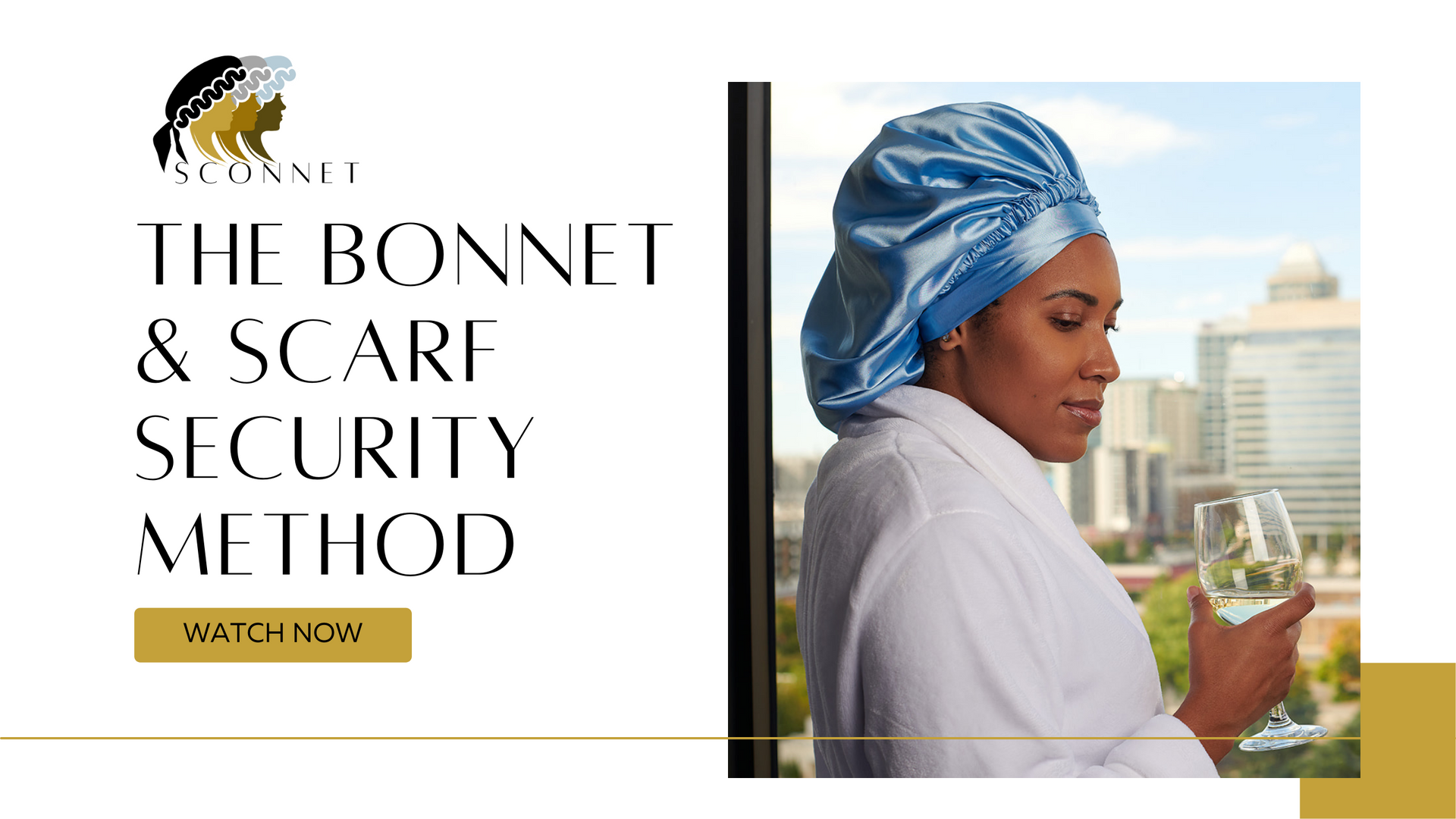 Load video: For those of you who like to wear a bonnet to protect your hairstyles and would like a little extra security, you can put the bonnet over your head and secure the bonnet with the scarf attachment.